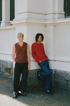 Assembly Fisherman Knit Vest Brown