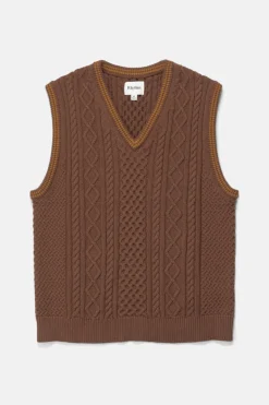 Assembly Fisherman Knit Vest Brown