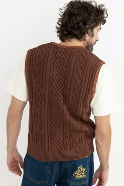 Assembly Fisherman Knit Vest Brown