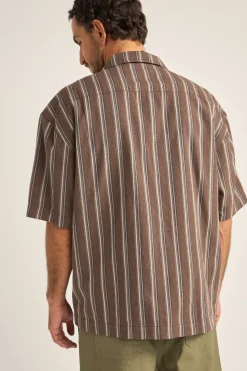 Baja Relaxed Stripe Ss Shirt Cafe