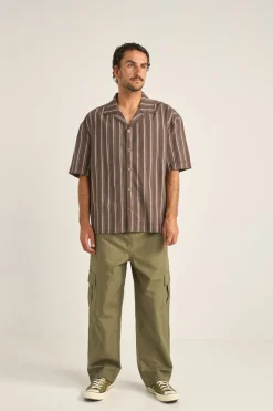 Baja Relaxed Stripe Ss Shirt Cafe