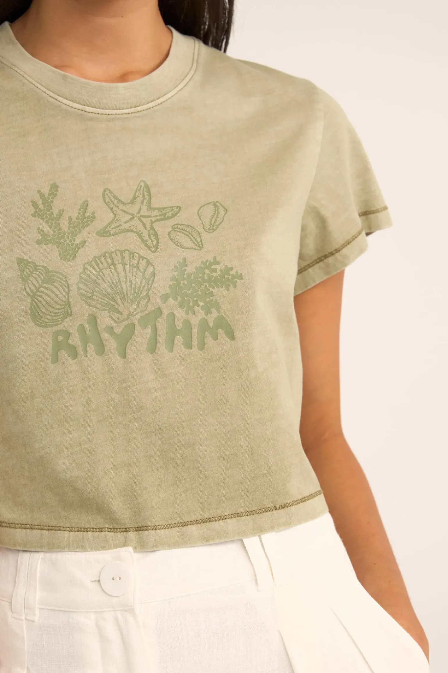 Beachcomber Crop Crew Tee Ivy