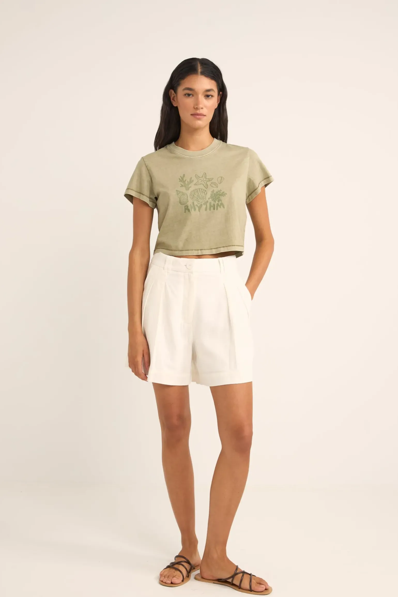 Beachcomber Crop Crew Tee Ivy