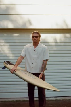 Benny Relaxed Stripe Ss Shirt Cream