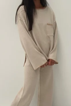 Bondi Knit Straight Leg Pant Natural