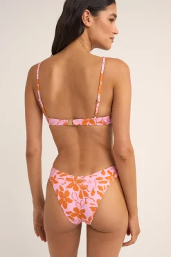 Bora Bora Floral Panelled Underwire Top Pink
