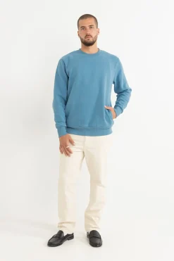 Classic Fleece Crew Mineral Blue