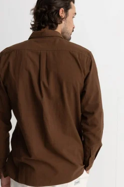Classic Linen Ls Shirt Chocolate