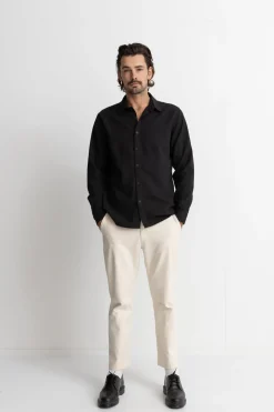 Classic Linen Ls Shirt Vintage Black