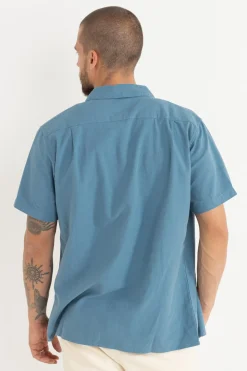 Classic Linen Ss Shirt Mineral Blue