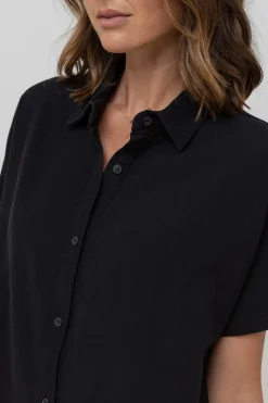 Classic Shirt Dress Black