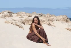 Classic Tiered Maxi Skirt Chocolate