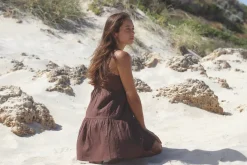 Classic Tiered Mini Dress Chocolate