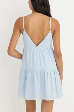Classic Tiered Mini Dress Blue