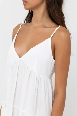 Classic Tiered Mini Dress White