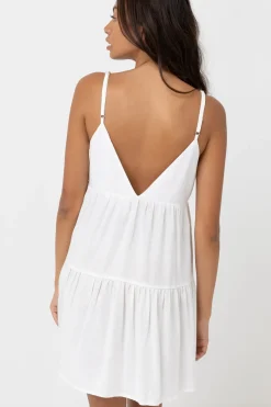 Classic Tiered Mini Dress White