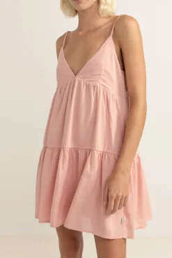 Classic Tiered Mini Dress Rose