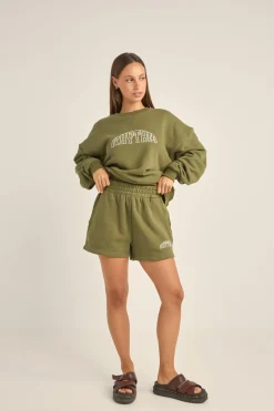 College Fleece Short Olive