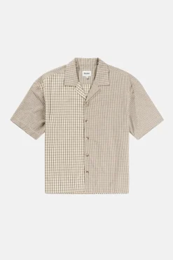 Cross Check Relaxed Ss Shirt Natural Mixed Check