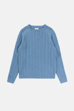 Doheny Pointelle Crew Knit  Slate