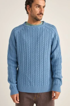 Doheny Pointelle Crew Knit  Slate