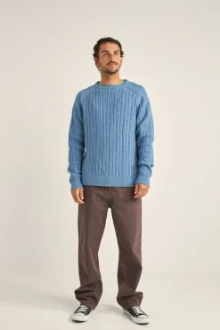Doheny Pointelle Crew Knit  Slate