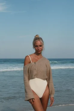 Eadie Oversized Knit Cardigan Cream