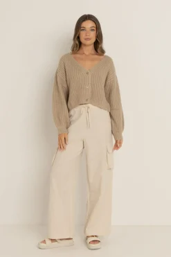 Eadie Oversized Knit Cardigan Cream