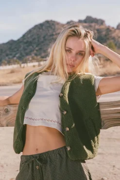 Ella Sherpa Vest Olive