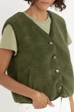 Ella Sherpa Vest Olive