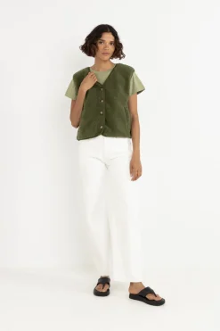 Ella Sherpa Vest Olive
