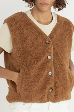 Ella Sherpa Vest Tobacco