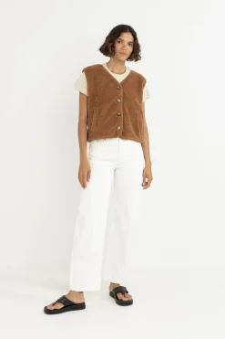 Ella Sherpa Vest Tobacco