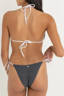 Essential Rib Contrast Tie Side Hi Cut Pant Graphite