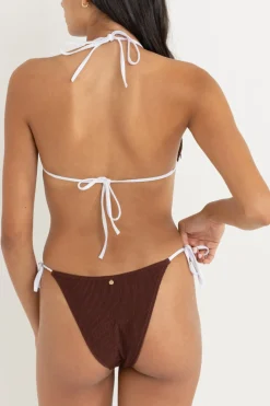 Essential Rib Contrast Tie Side Hi Cut Pant Cafe