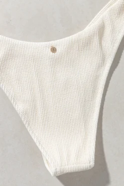 Essential Rib Hi Cut Pant Creme