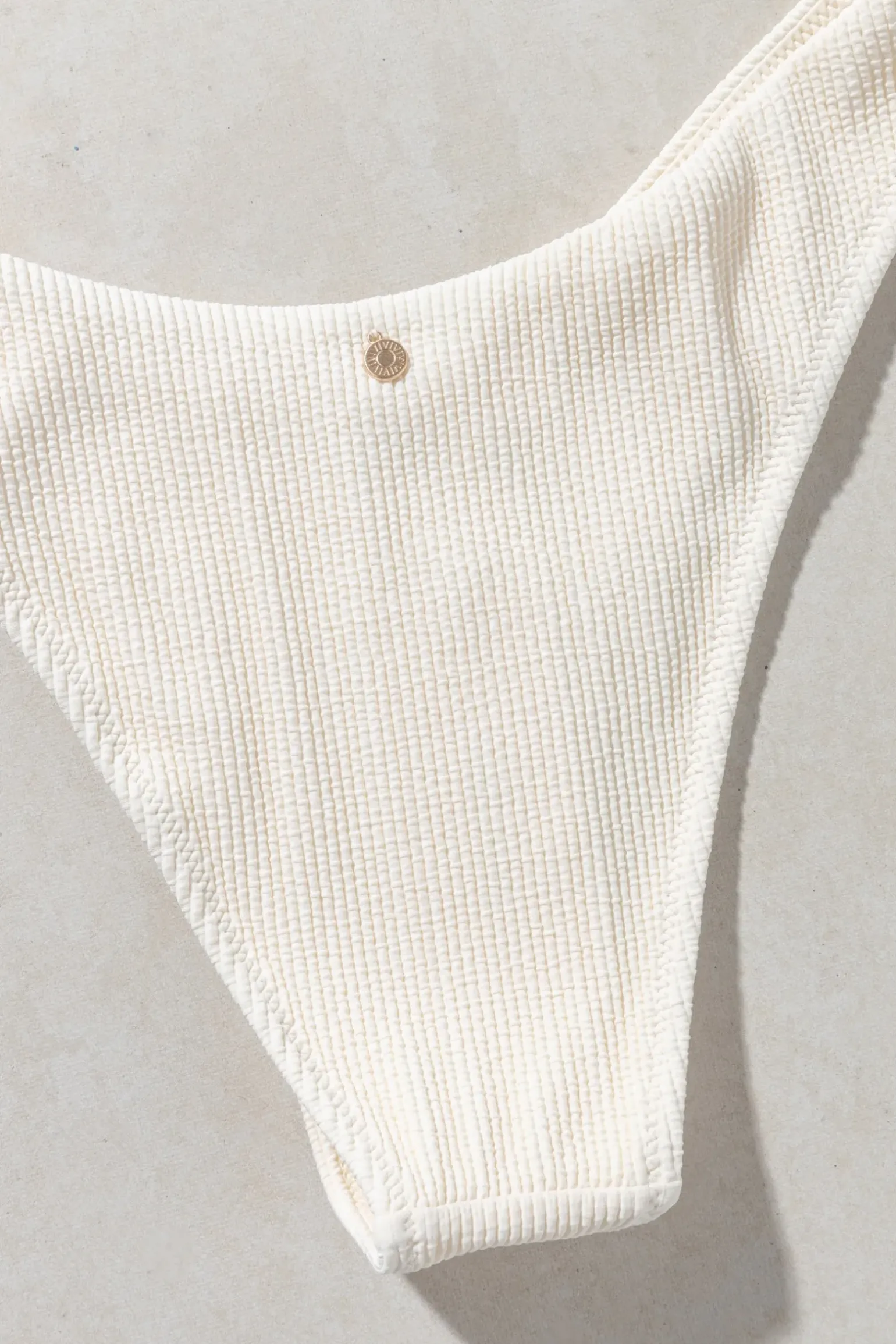 Essential Rib Hi Cut Pant Creme