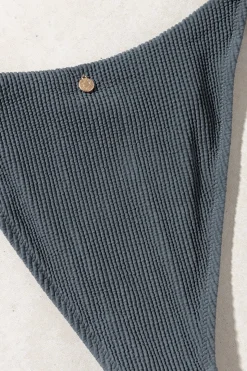 Essential Rib Tie Side Hi Cut Pant Graphite