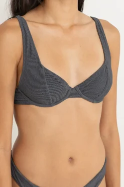 Essential Rib Underwire Top Graphite
