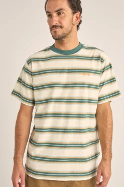Everyday Stripe SS T-Shirt Vintage Green