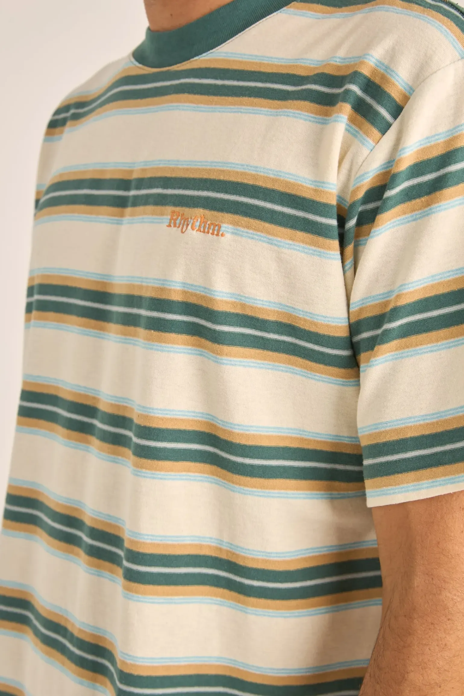 Everyday Stripe SS T-Shirt Vintage Green