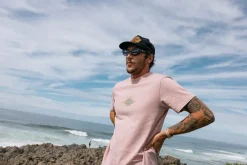 Flame Printed Vintage Ss T Shirt Mauve