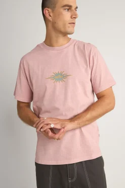 Flame Printed Vintage Ss T Shirt Mauve