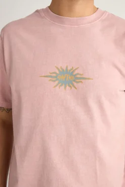 Flame Printed Vintage Ss T Shirt Mauve