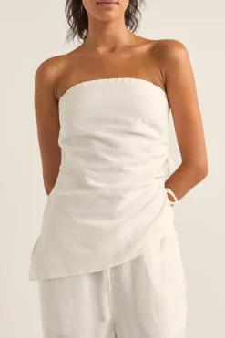 Frankie Strapless Top White