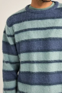 Harvey Mohair Stripe Knit Blue