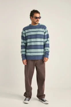 Harvey Mohair Stripe Knit Blue