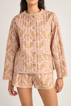 Jane Paisley Quilted Jacket Rose