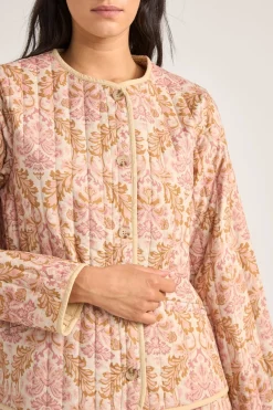 Jane Paisley Quilted Jacket Rose