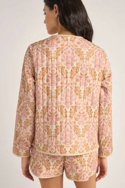 Jane Paisley Quilted Jacket Rose